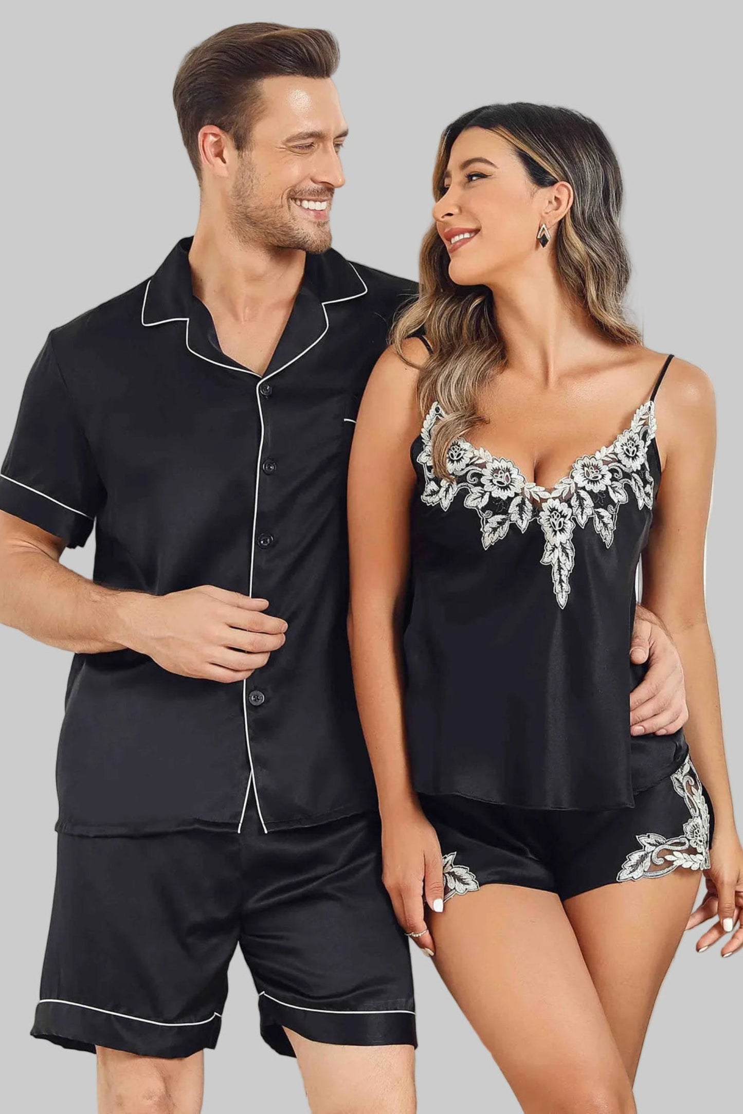 Silk Sleepwear Set | Couples (4 pcs)