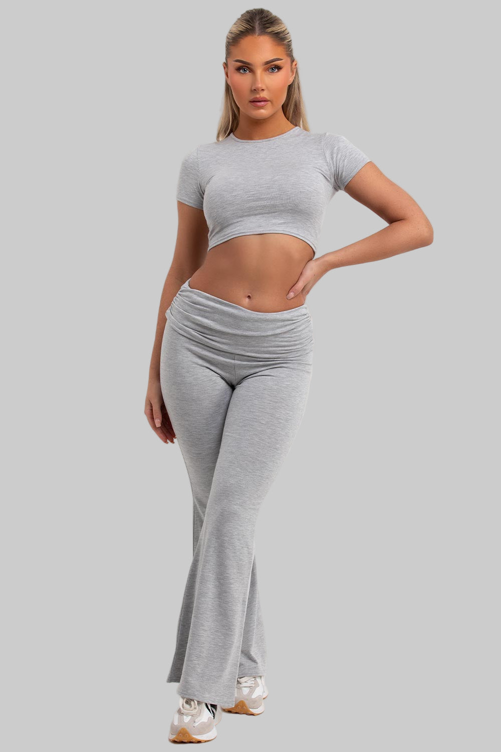 Fold Over Flared Trousers | Top Co-Ord Set