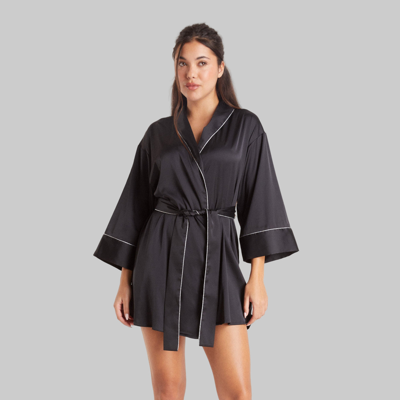 SparkleGlam Satin Robe | Luxurious Morning Feel