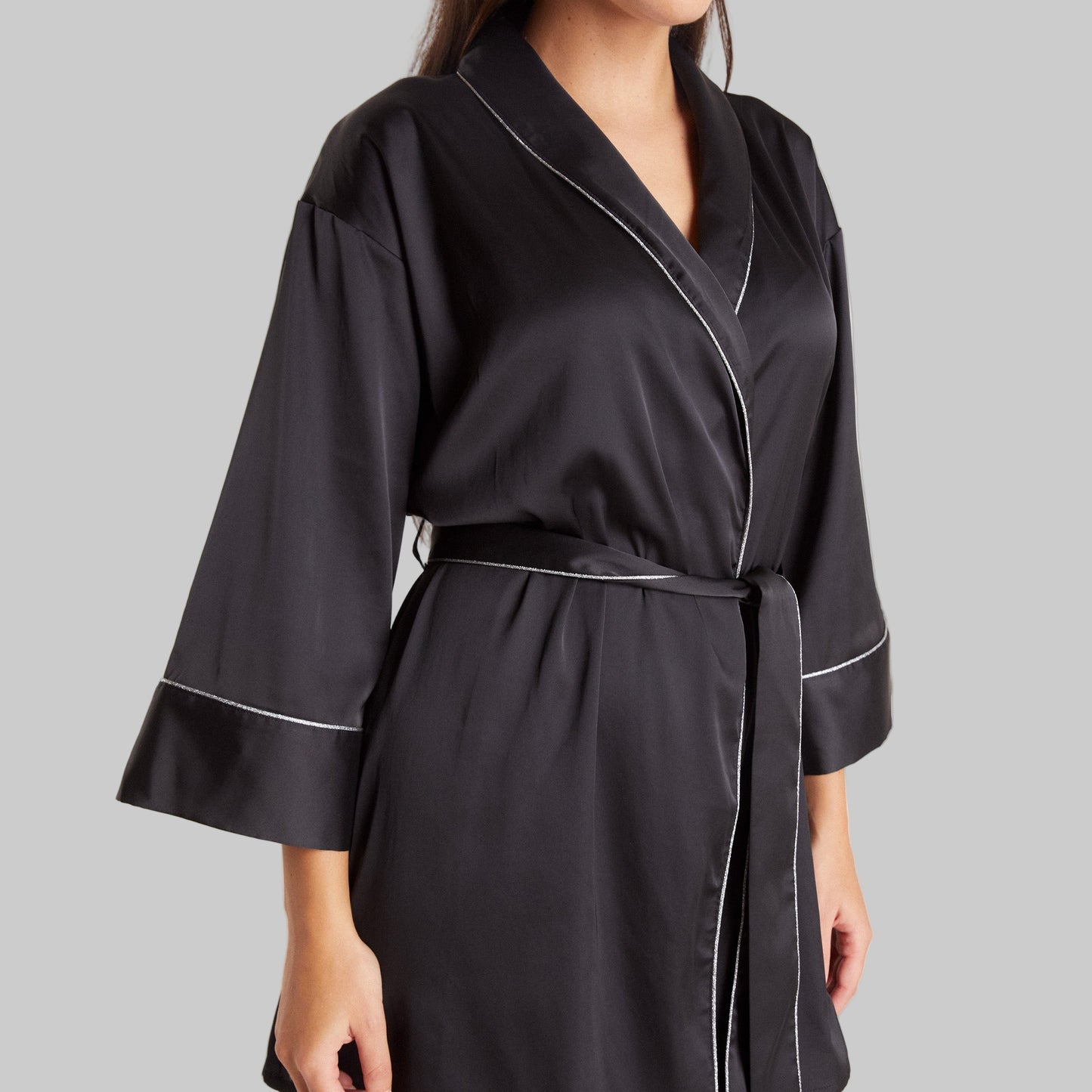 SparkleGlam Satin Robe | Luxurious Morning Feel