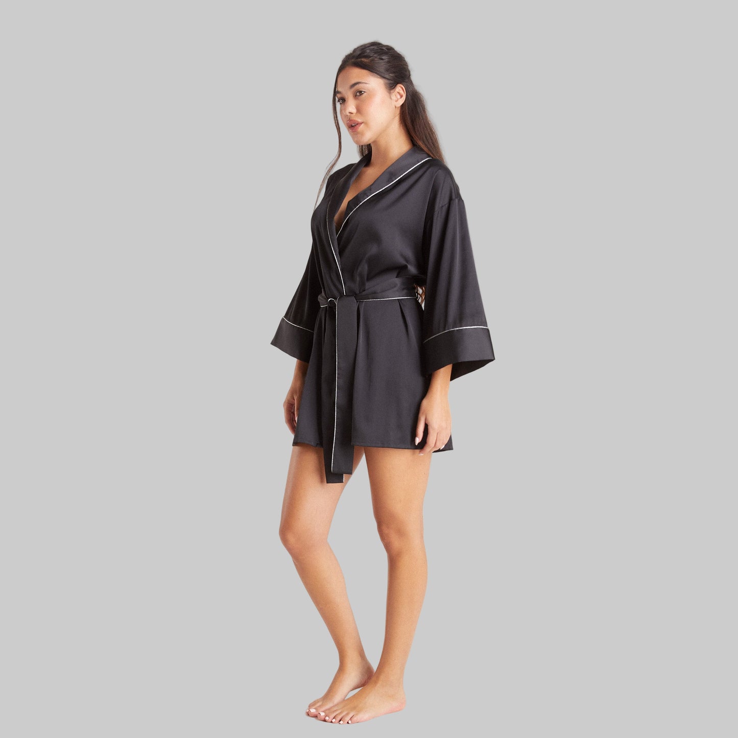 SparkleGlam Satin Robe | Luxurious Morning Feel