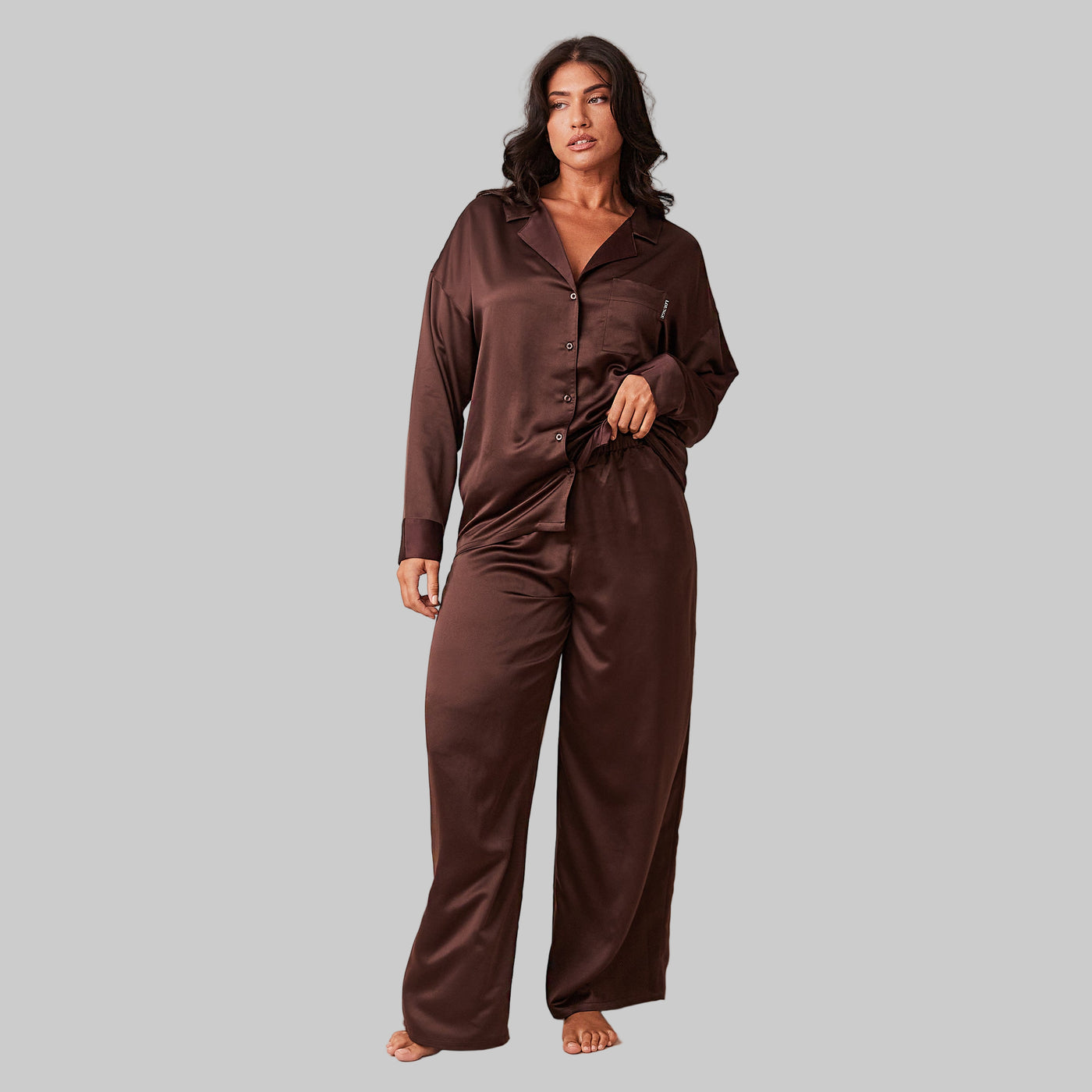 Classic Satin Pyjama Shirt | Elegant Relaxed Fit
