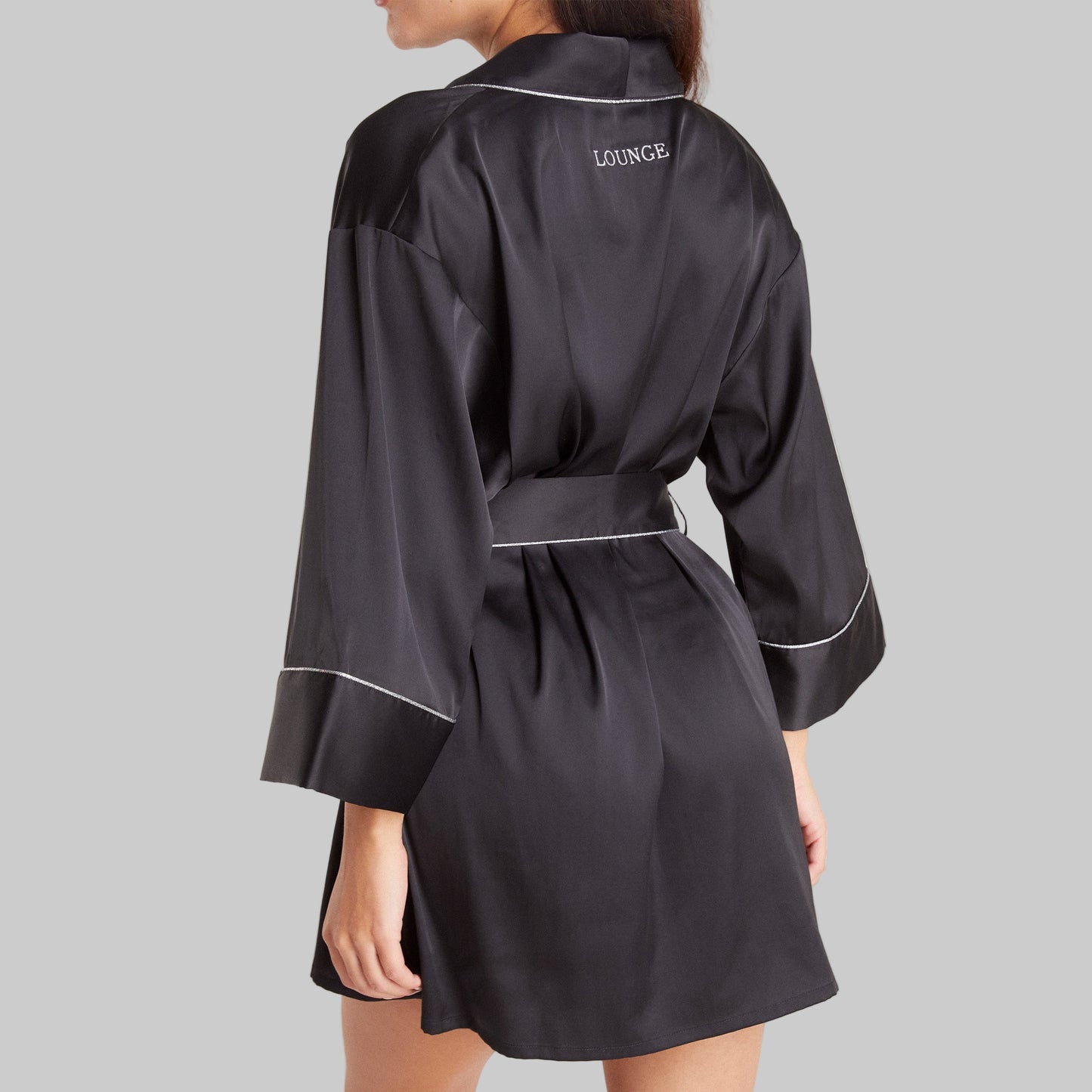 SparkleGlam Satin Robe | Luxurious Morning Feel