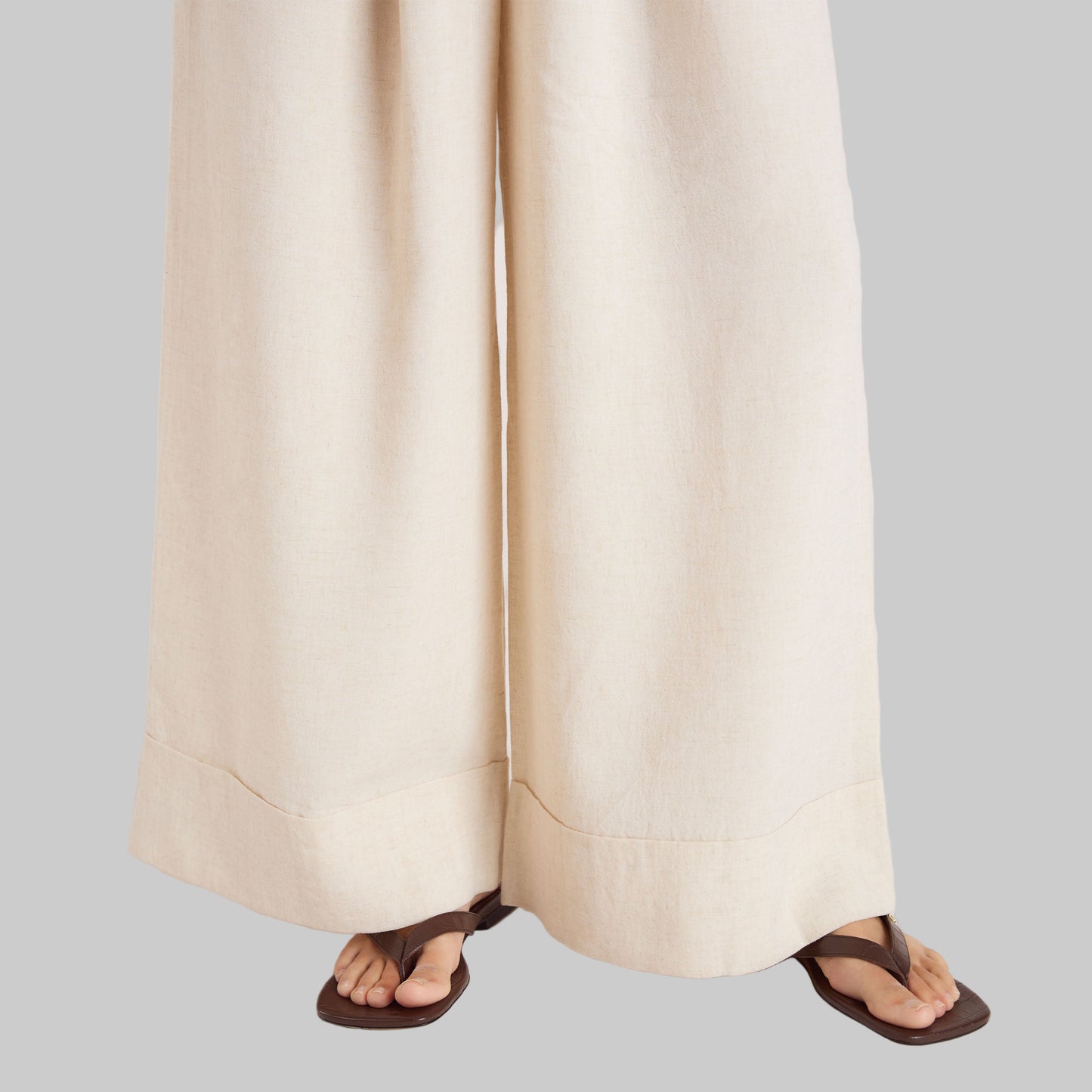 Linen Blend Trousers | Wide-Leg Elegant Fit