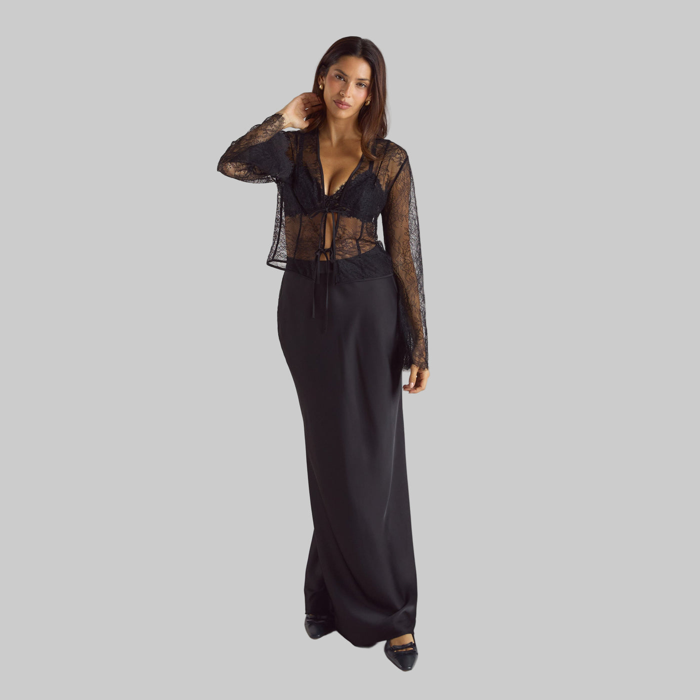 Mimi Satin Maxi Skirt | Elegant Flowing Design
