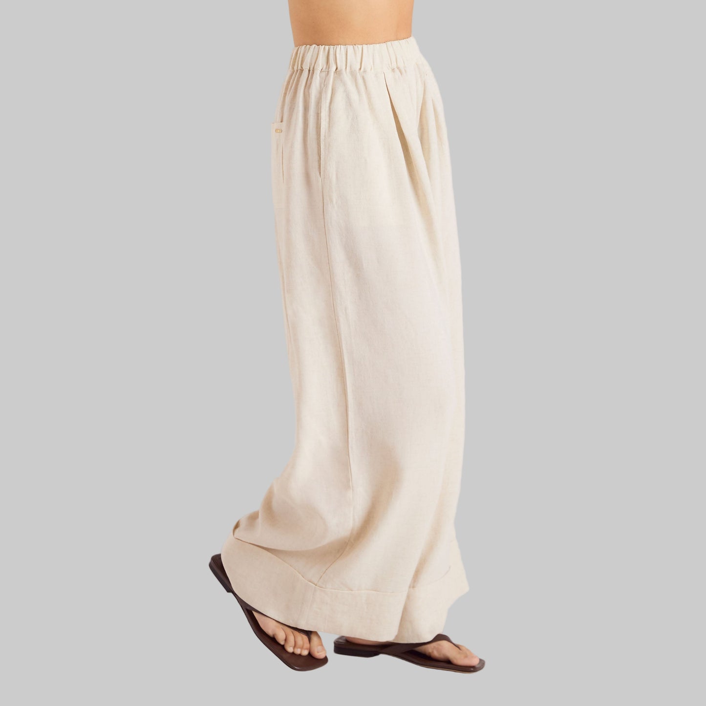 Linen Blend Trousers | Wide-Leg Elegant Fit