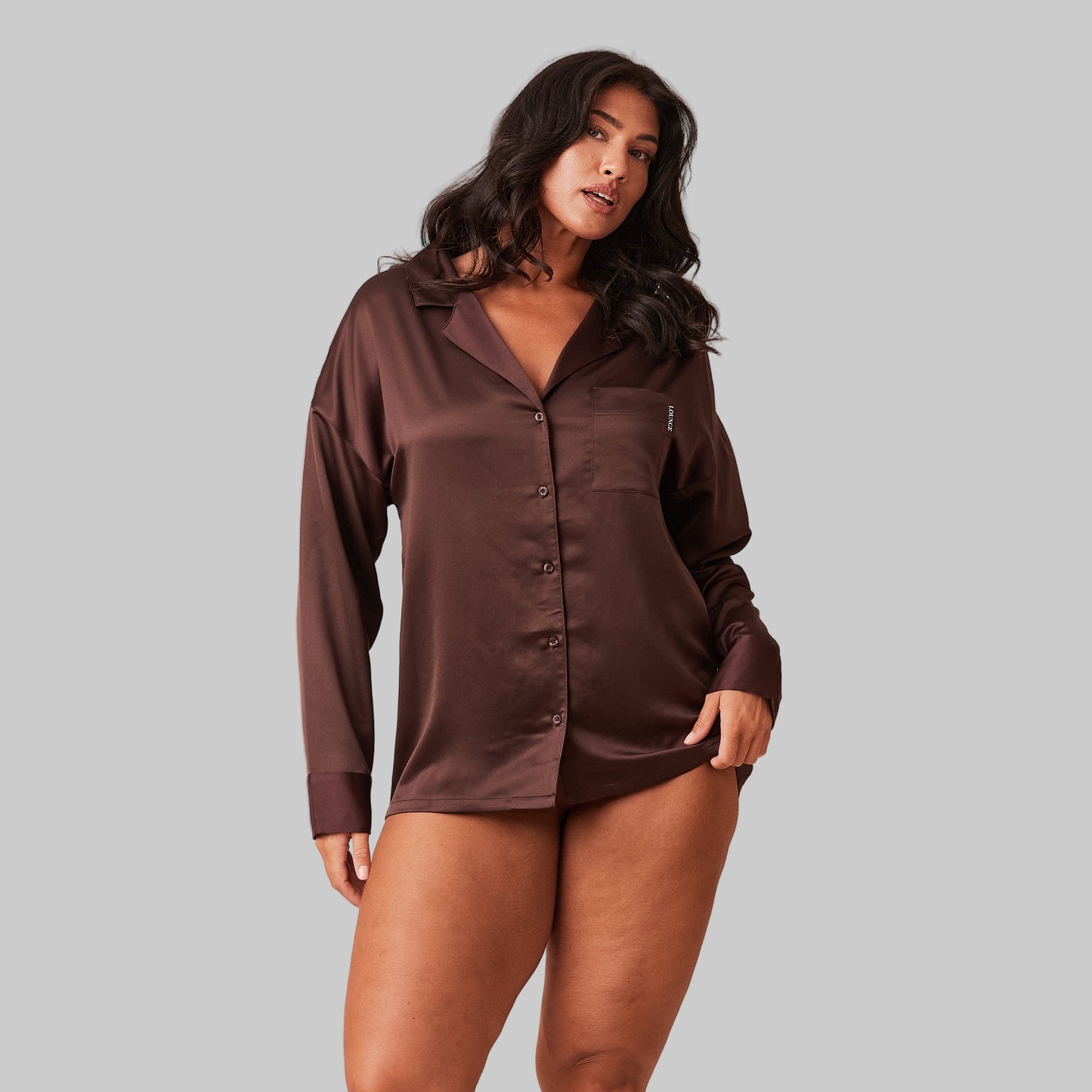 Classic Satin Pyjama Shirt | Elegant Relaxed Fit
