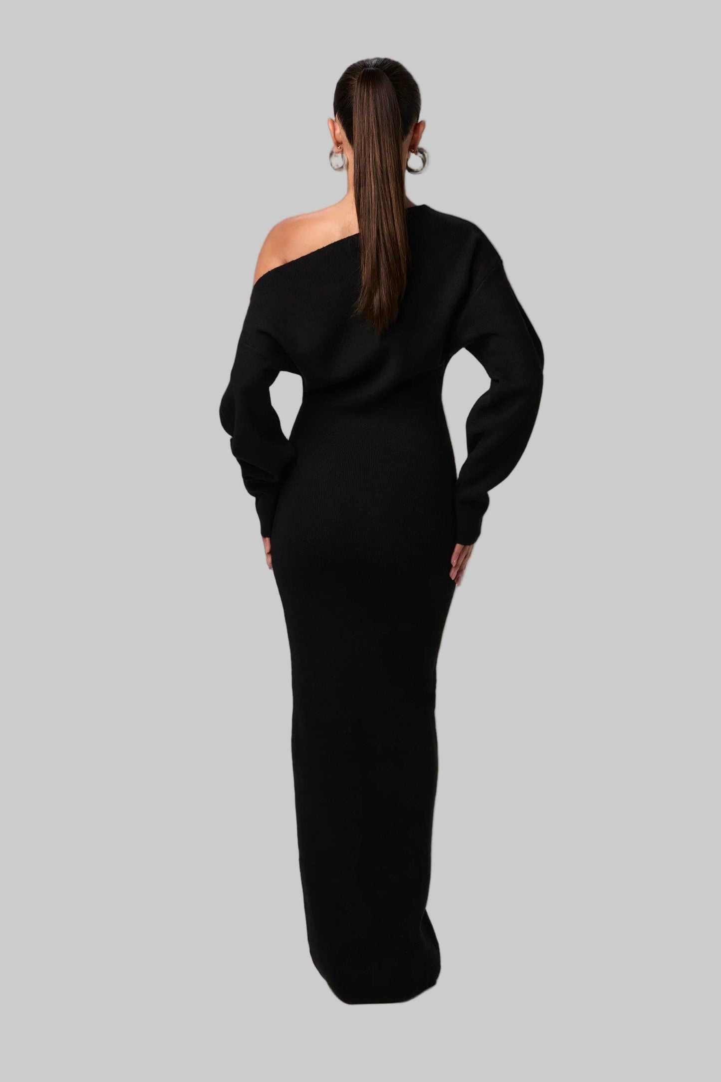 Serena Knit | Off-Shoulder Long Dress