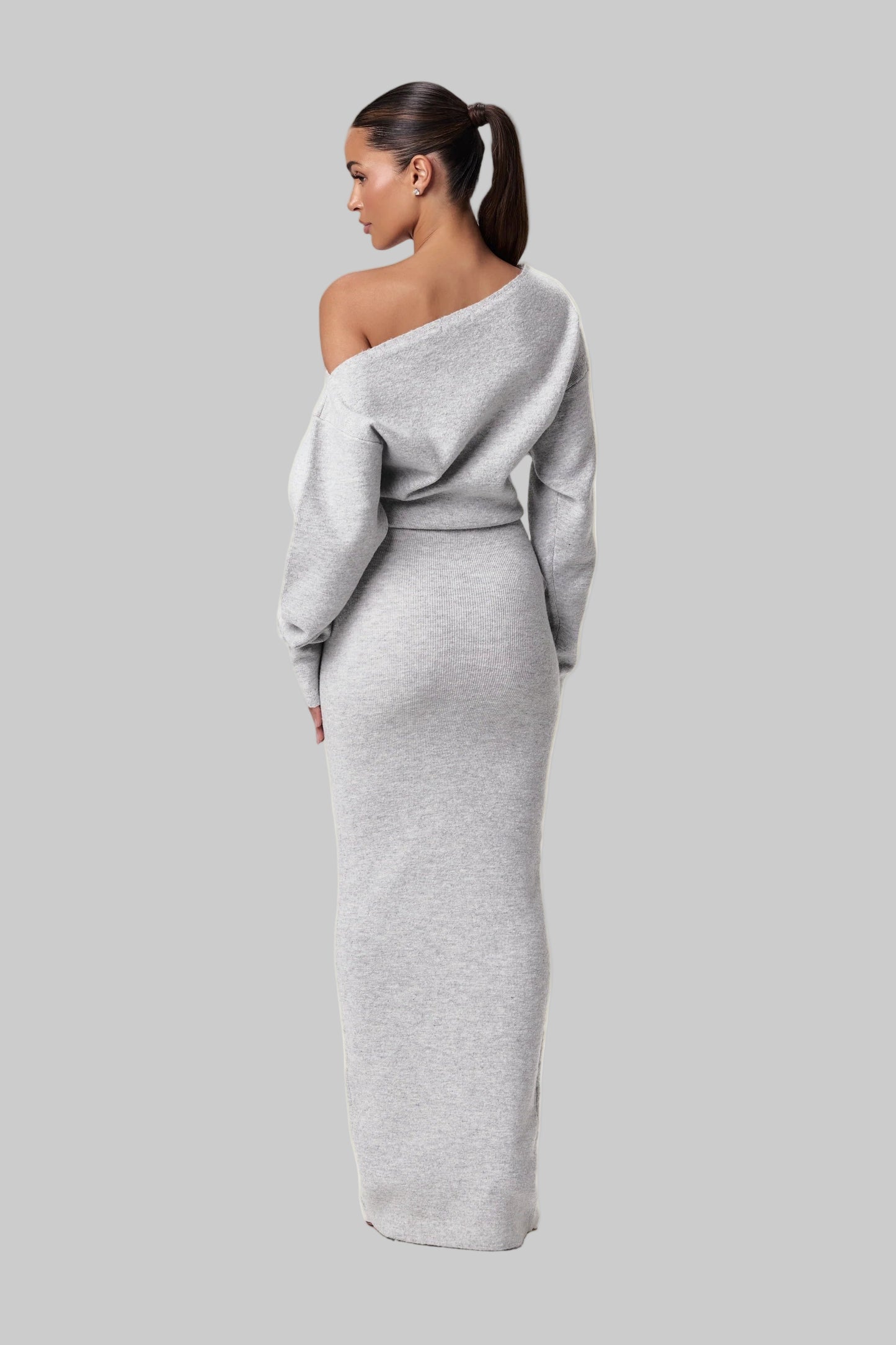 Serena Knit | Off-Shoulder Long Dress