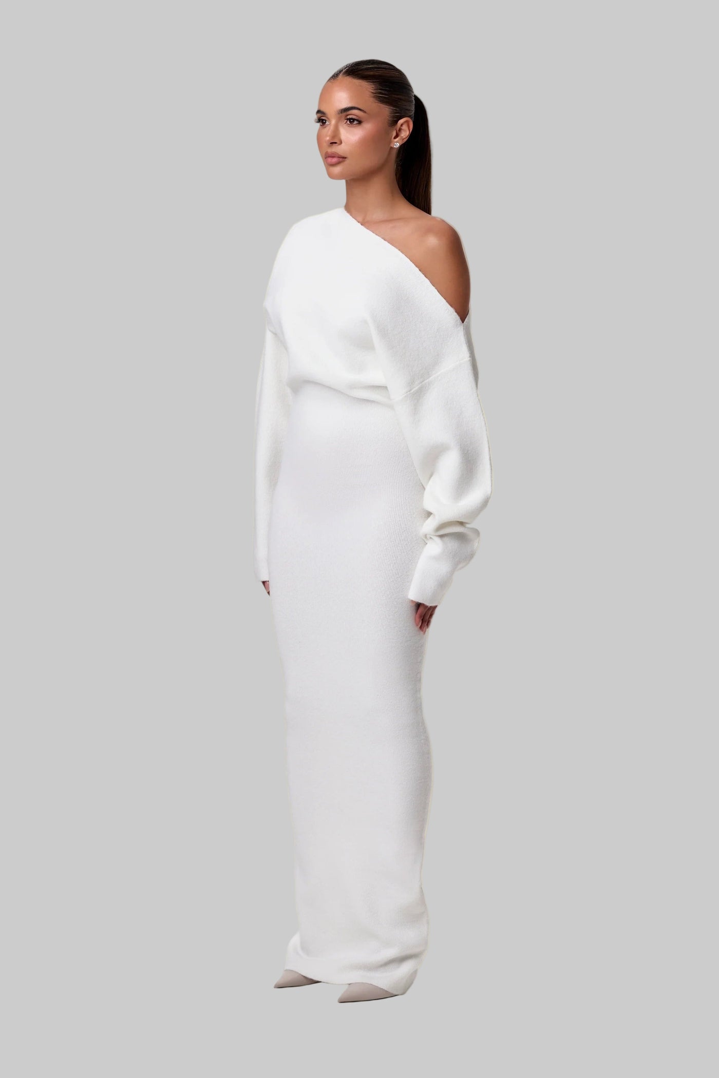Serena Knit | Off-Shoulder Long Dress