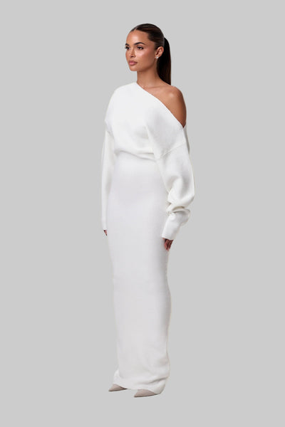 Serena Knit | Off-Shoulder Long Dress