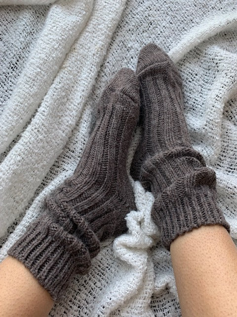 Alpaca Socks | Soft Warm Knit - Brown