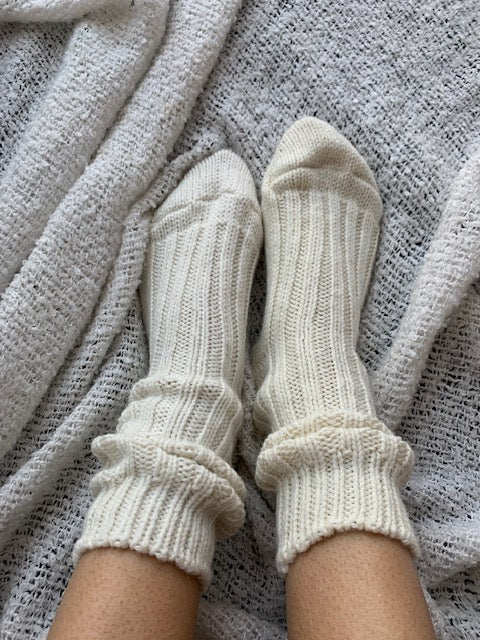 Alpaca Socks | Soft Warm Knit – White