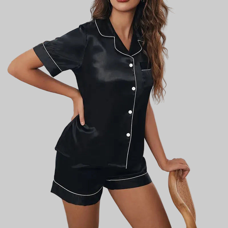 Satin Summer Pyjama Set │ Veloura