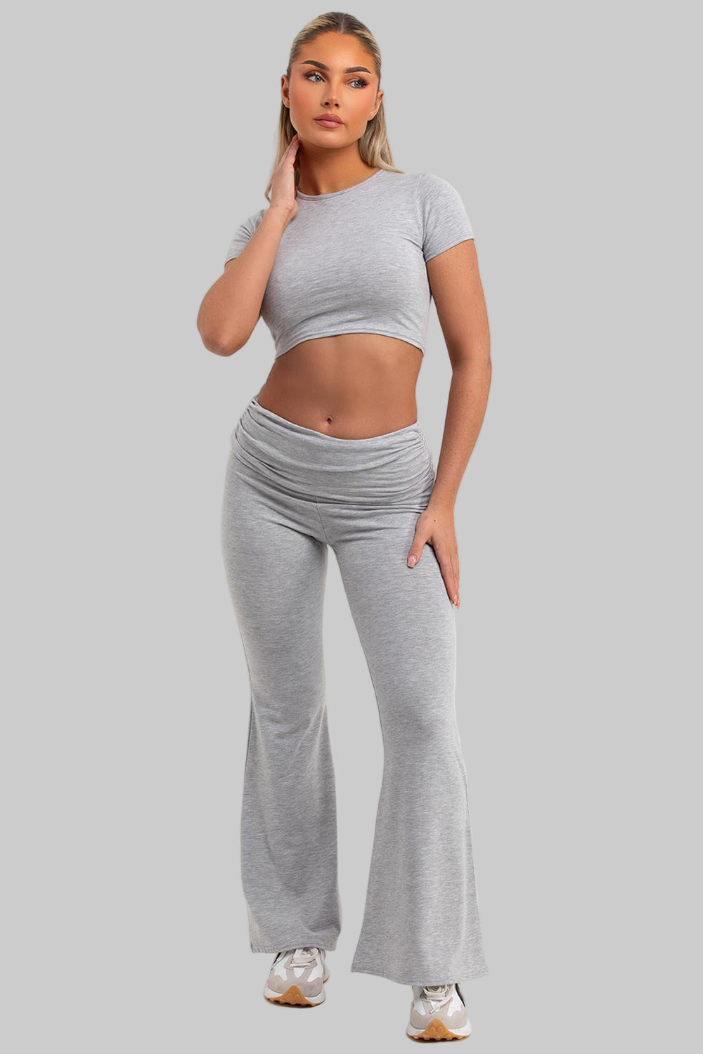 Fold Over Flared Trousers | Top Co-Ord Set