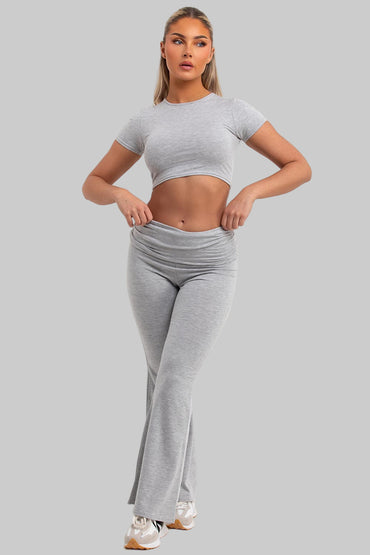Fold Over Flared Trousers | Top Co-Ord Set