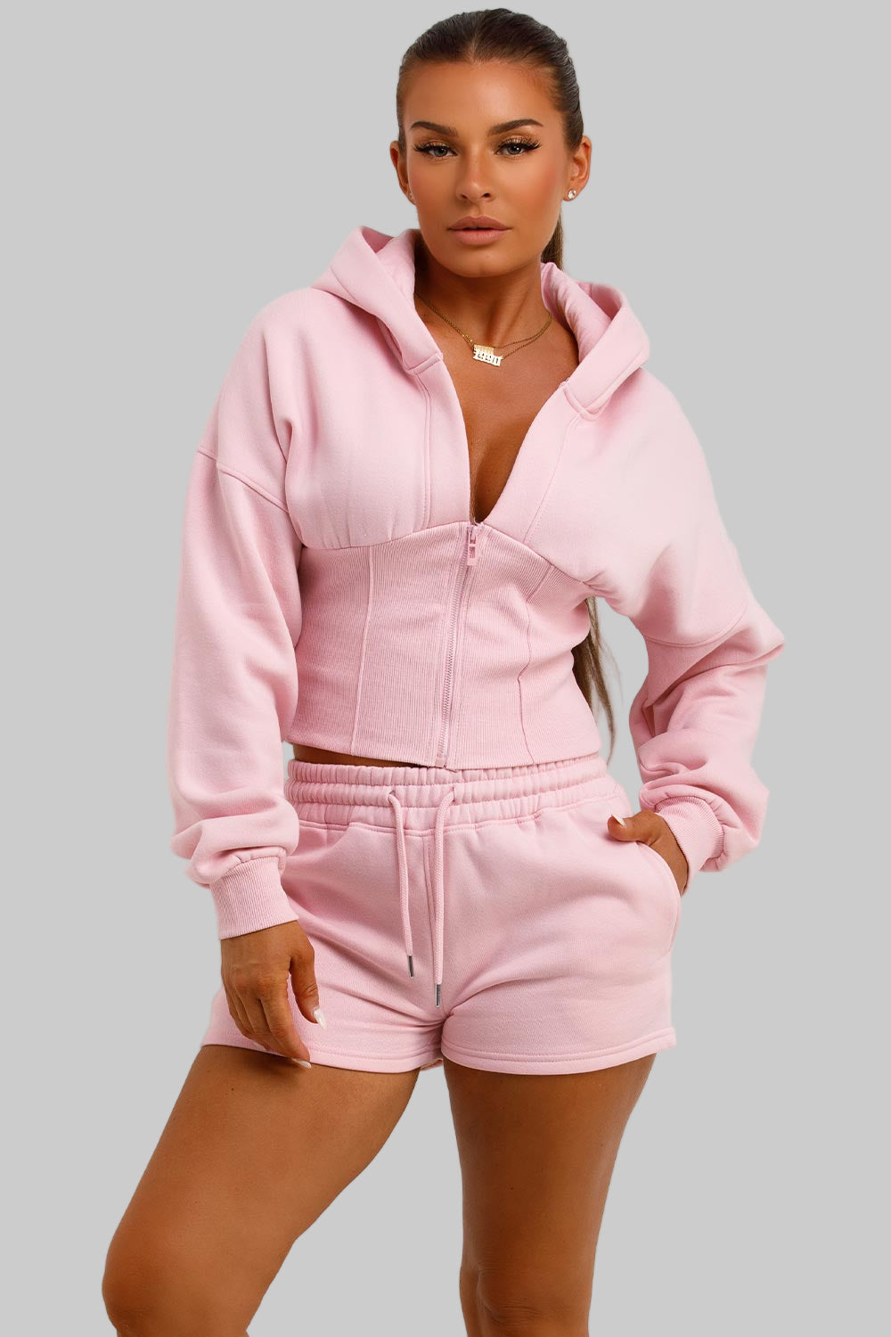 Corset Hoodie | Short Tracksuit Co-Ord Set
