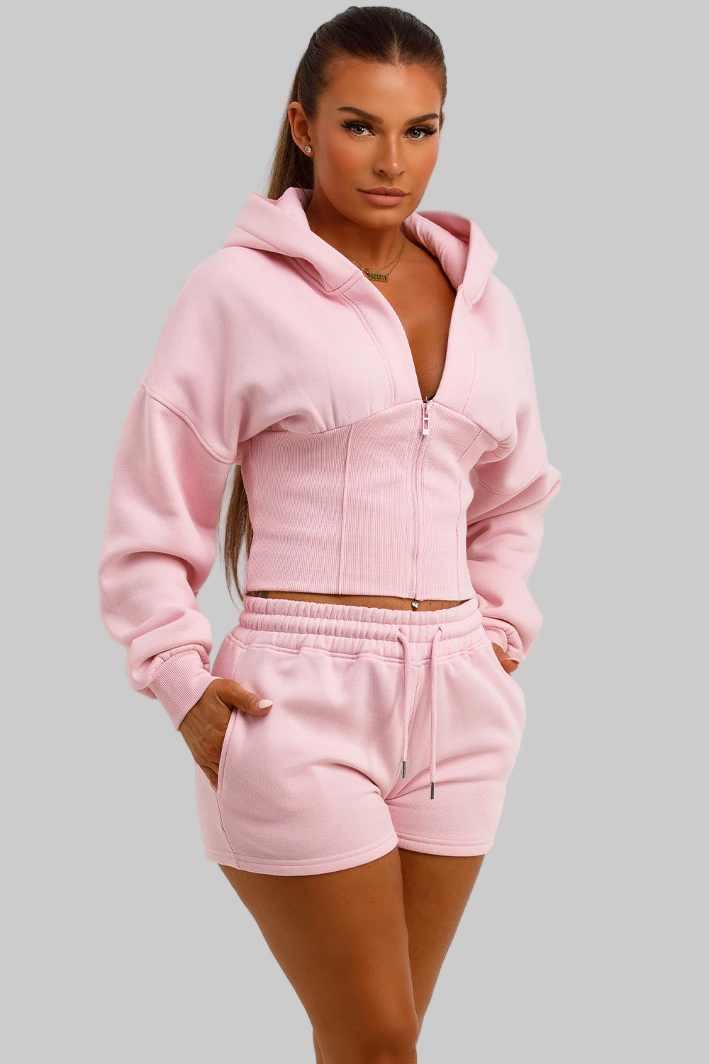 Corset Hoodie | Short Tracksuit Co-Ord Set